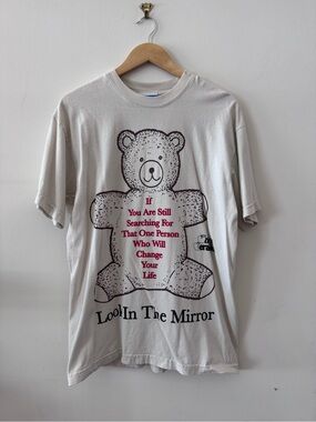 Online Ceramics Look In The Mirror Teddy Bear T Shirt Size Medium